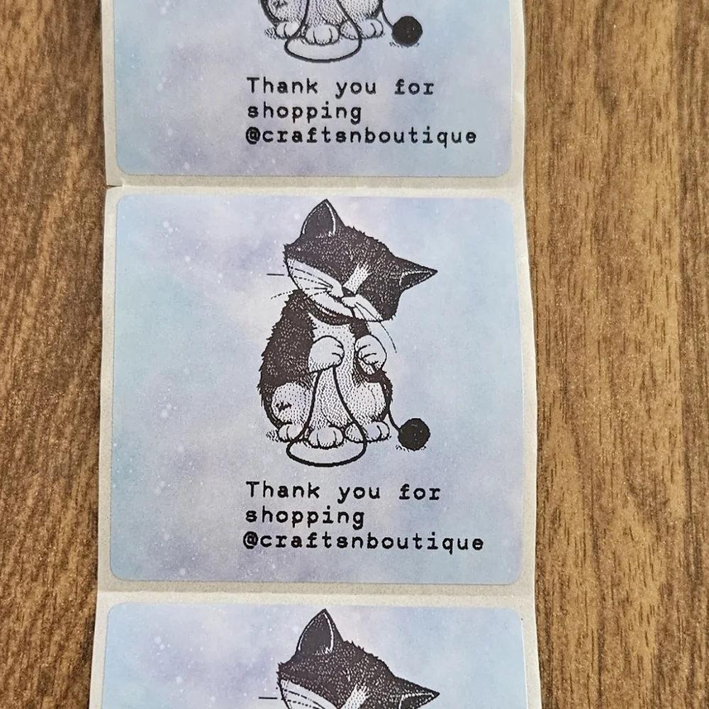 50 Custom Thank You stickers